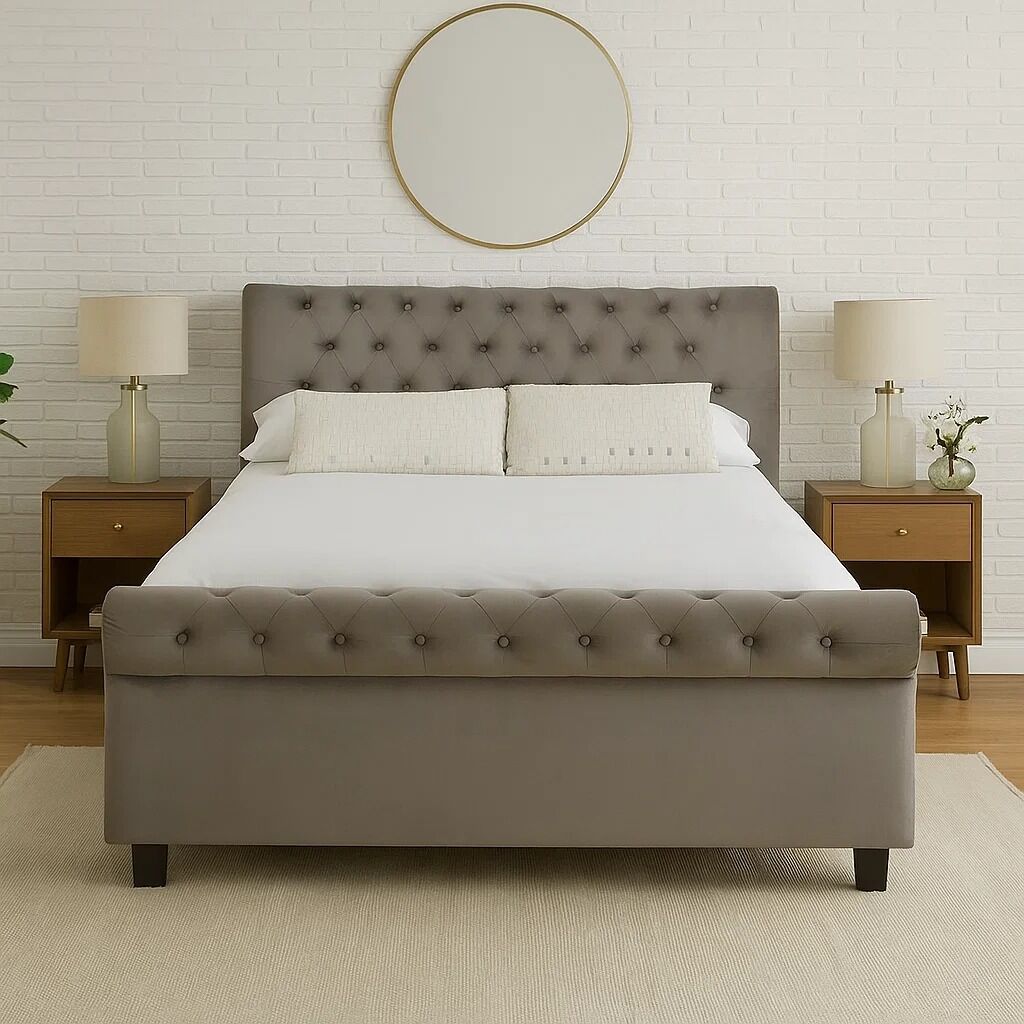 Grey Ottoman King Bed with Storage