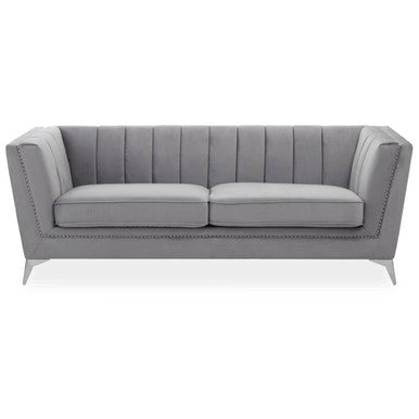 3 Seater Grey Velvet Sofa