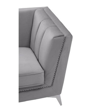3 Seater Grey Velvet Sofa