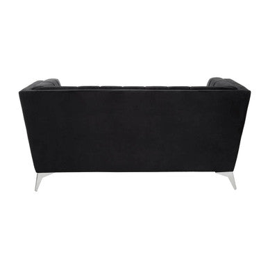 2 Seater Black Velvet Sofa