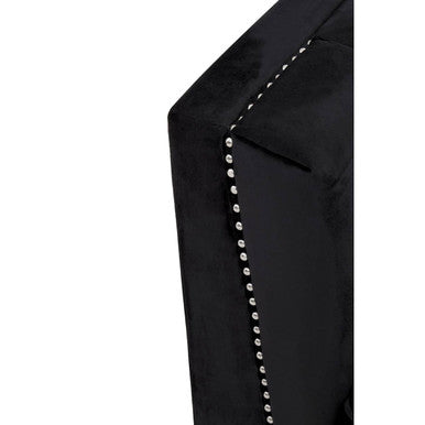 2 Seater Black Velvet Sofa