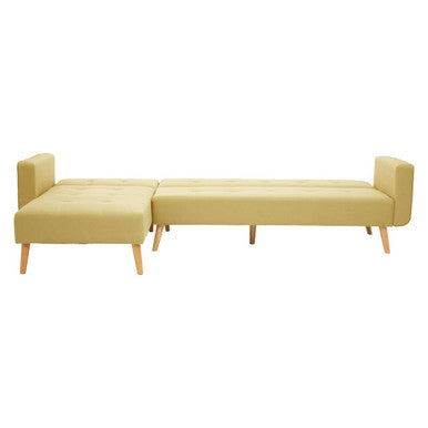 Olive Linen Corner Sofa Bed