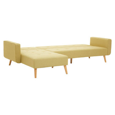 Olive Linen Corner Sofa Bed