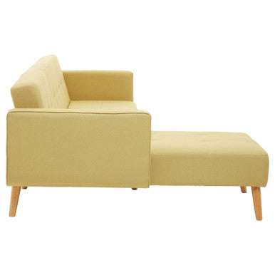 Olive Linen Corner Sofa Bed