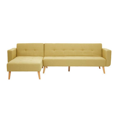 Olive Linen Corner Sofa Bed