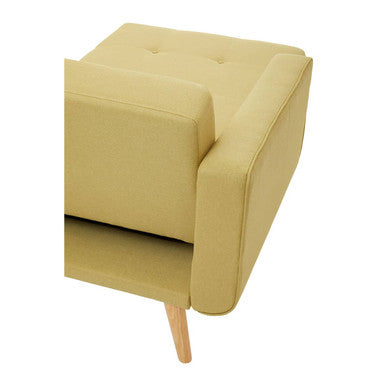 Olive Linen Corner Sofa Bed