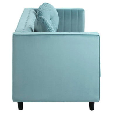 Pastel Green Velvet 3 Seater Sofa