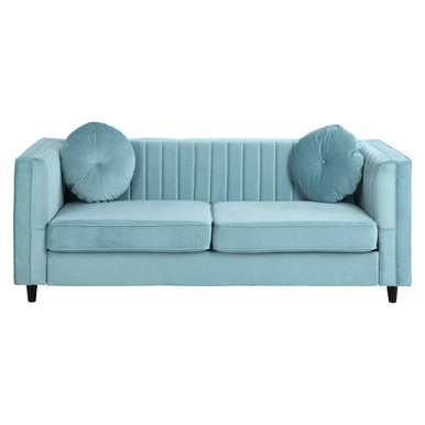 Pastel Green Velvet 3 Seater Sofa