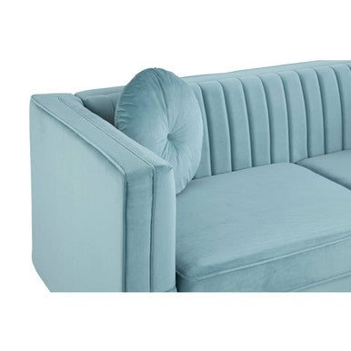 Pastel Green Velvet 3 Seater Sofa
