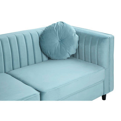 Pastel Green Velvet 3 Seater Sofa