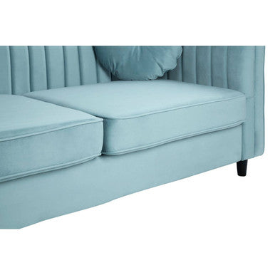 Pastel Green Velvet 3 Seater Sofa
