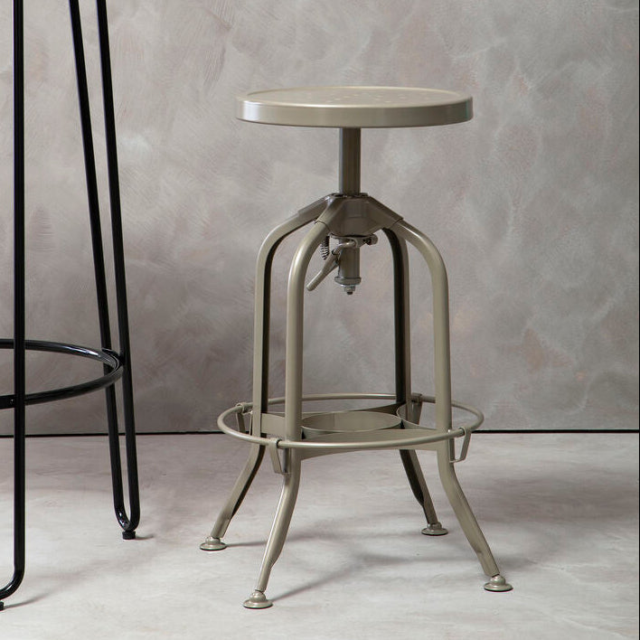 Champagne Finish Adjustable Bar Stool