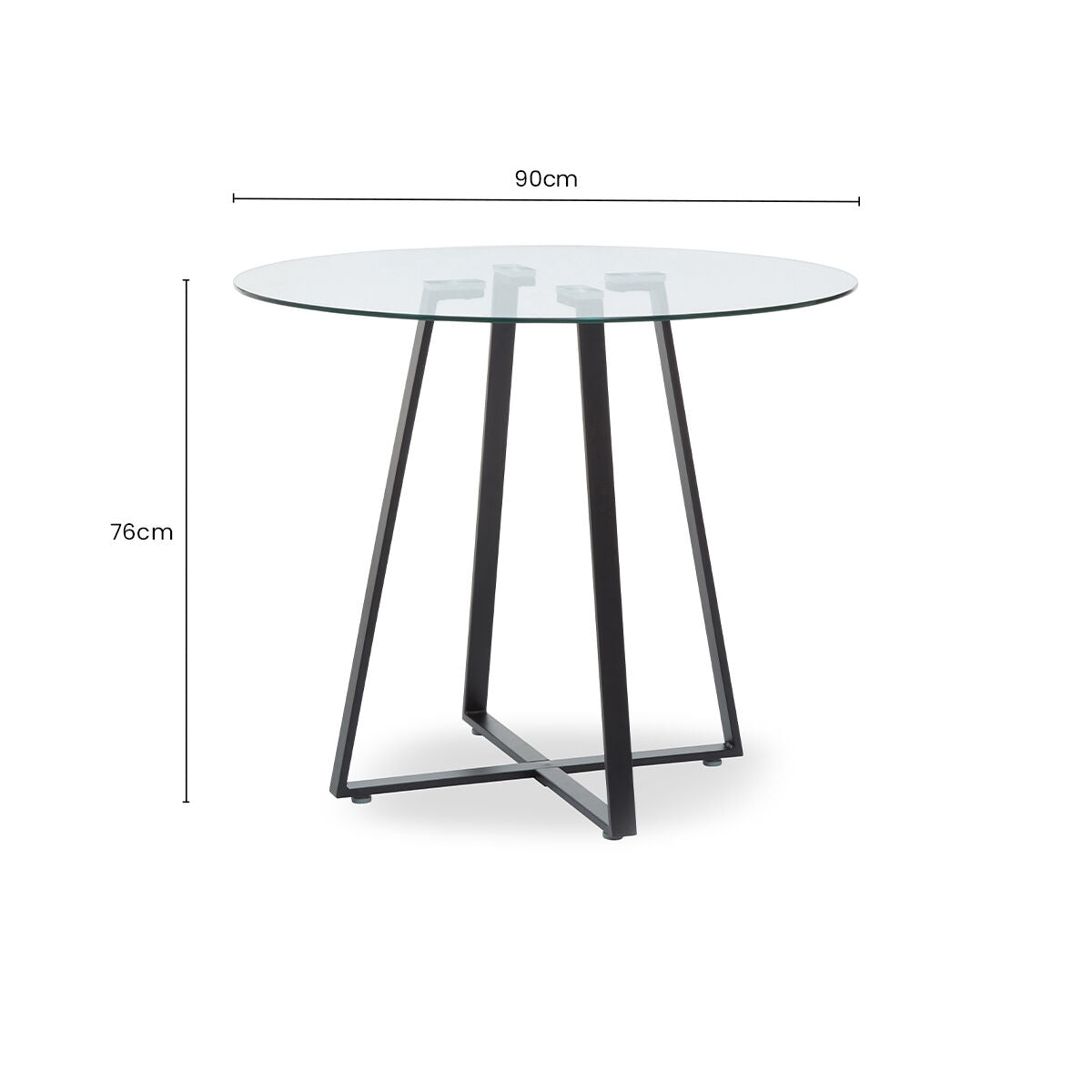 Clear Glass Top Matte Black Lattice Steel Dining Table
