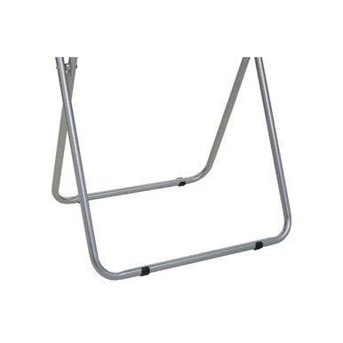 Black Wooden Top Folding Table with Silver Frame