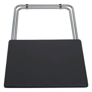 Black Wooden Top Folding Table with Silver Frame