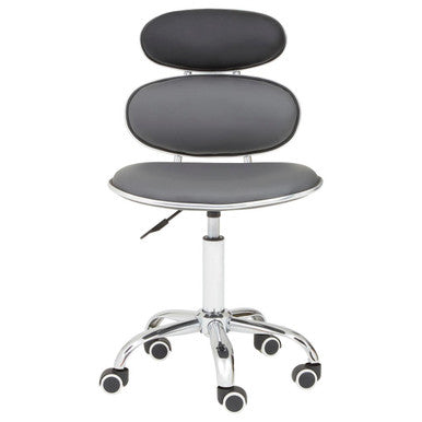 Black Leather Effect Home Office Chair