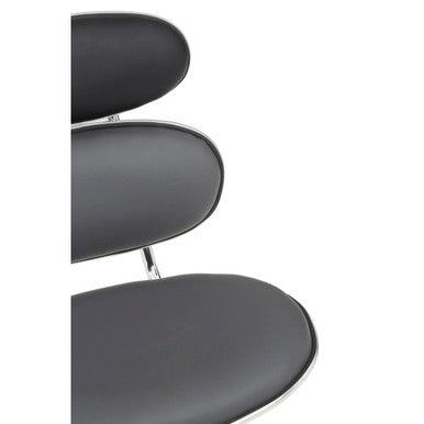Black Leather Effect Home Office Chair