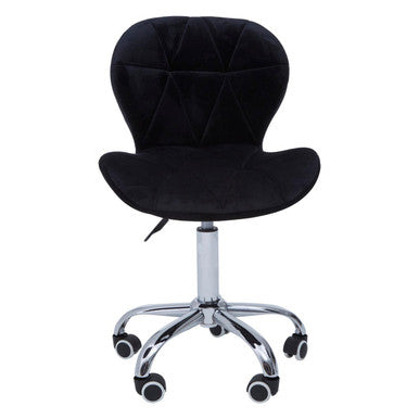 Black Velvet Quilted Office Chair