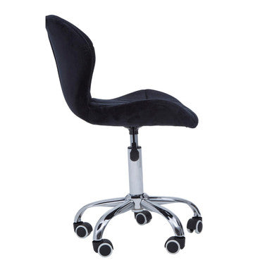 Black Velvet Quilted Office Chair
