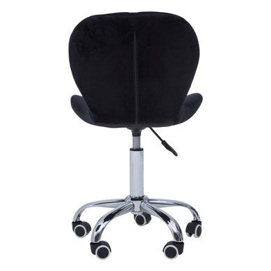 Black Velvet Quilted Office Chair