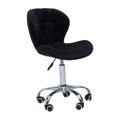Black Velvet Quilted Office Chair