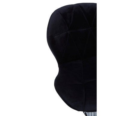 Black Velvet Quilted Office Chair