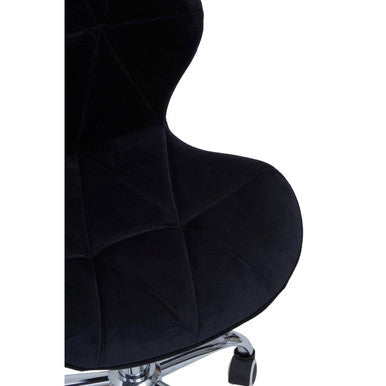 Black Velvet Quilted Office Chair