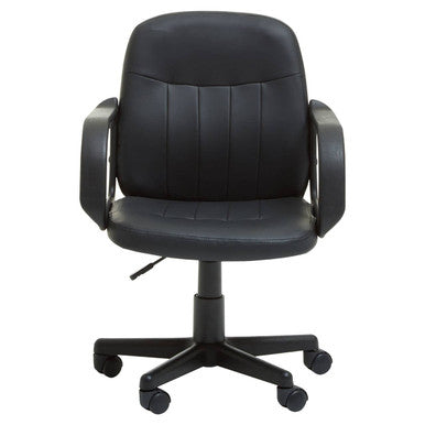 Black Office Chair with Faux Leather Finish