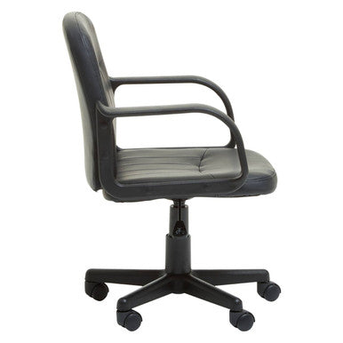 Black Office Chair with Faux Leather Finish