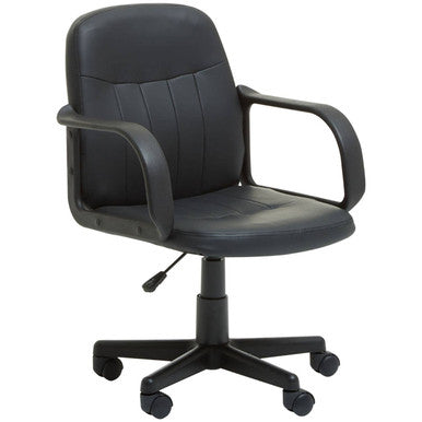 Black Office Chair with Faux Leather Finish