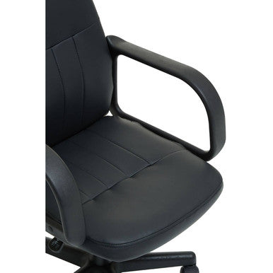 Black Office Chair with Faux Leather Finish