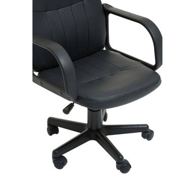 Black Office Chair with Faux Leather Finish