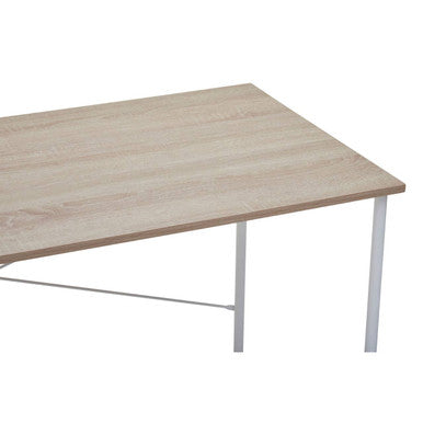 Natural Oak Top Desk with White Frame