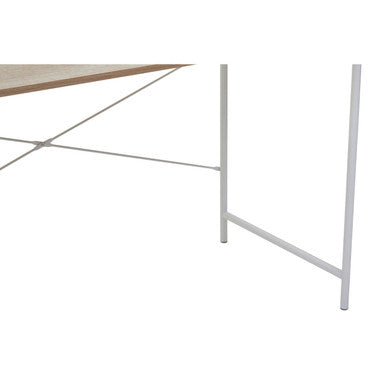 Natural Oak Top Desk with White Frame