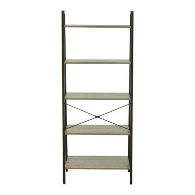 Five Tier Grey Oak Ladder Shelf Unit