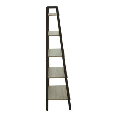 Five Tier Grey Oak Ladder Shelf Unit