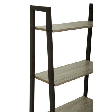 Five Tier Grey Oak Ladder Shelf Unit