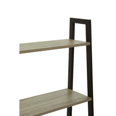 Five Tier Grey Oak Ladder Shelf Unit