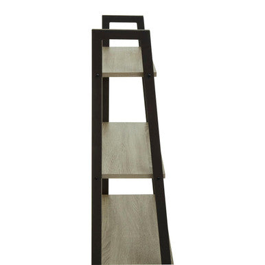 Five Tier Grey Oak Ladder Shelf Unit