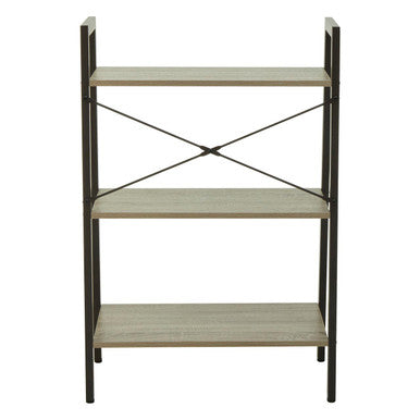 Three Tier Grey Oak Ladder Shelf Unit
