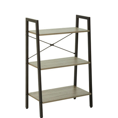 Three Tier Grey Oak Ladder Shelf Unit