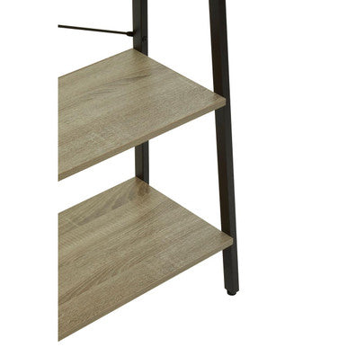 Three Tier Grey Oak Ladder Shelf Unit