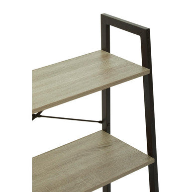 Three Tier Grey Oak Ladder Shelf Unit