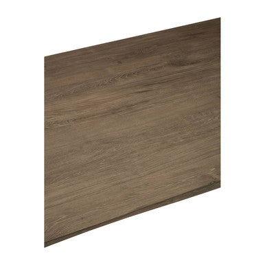 Light Brown Veneer Dining Table with Black U Shaped Metal Base