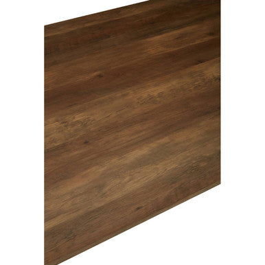 Brown Veneer Wooden Dining Table with Black X Base