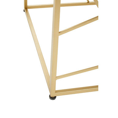 Gold Frame Side Table with Mirror Top