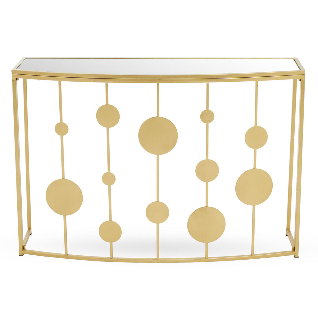 Champagne Gold Console Table with Mirror Top