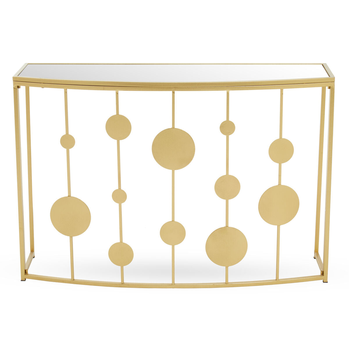 Champagne Gold Console Table with Mirror Top