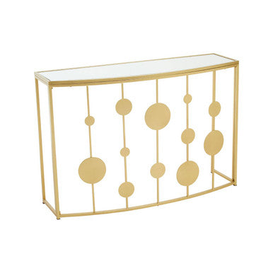 Champagne Gold Console Table with Mirror Top