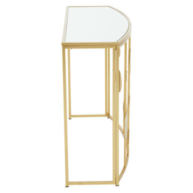 Champagne Gold Console Table with Mirror Top